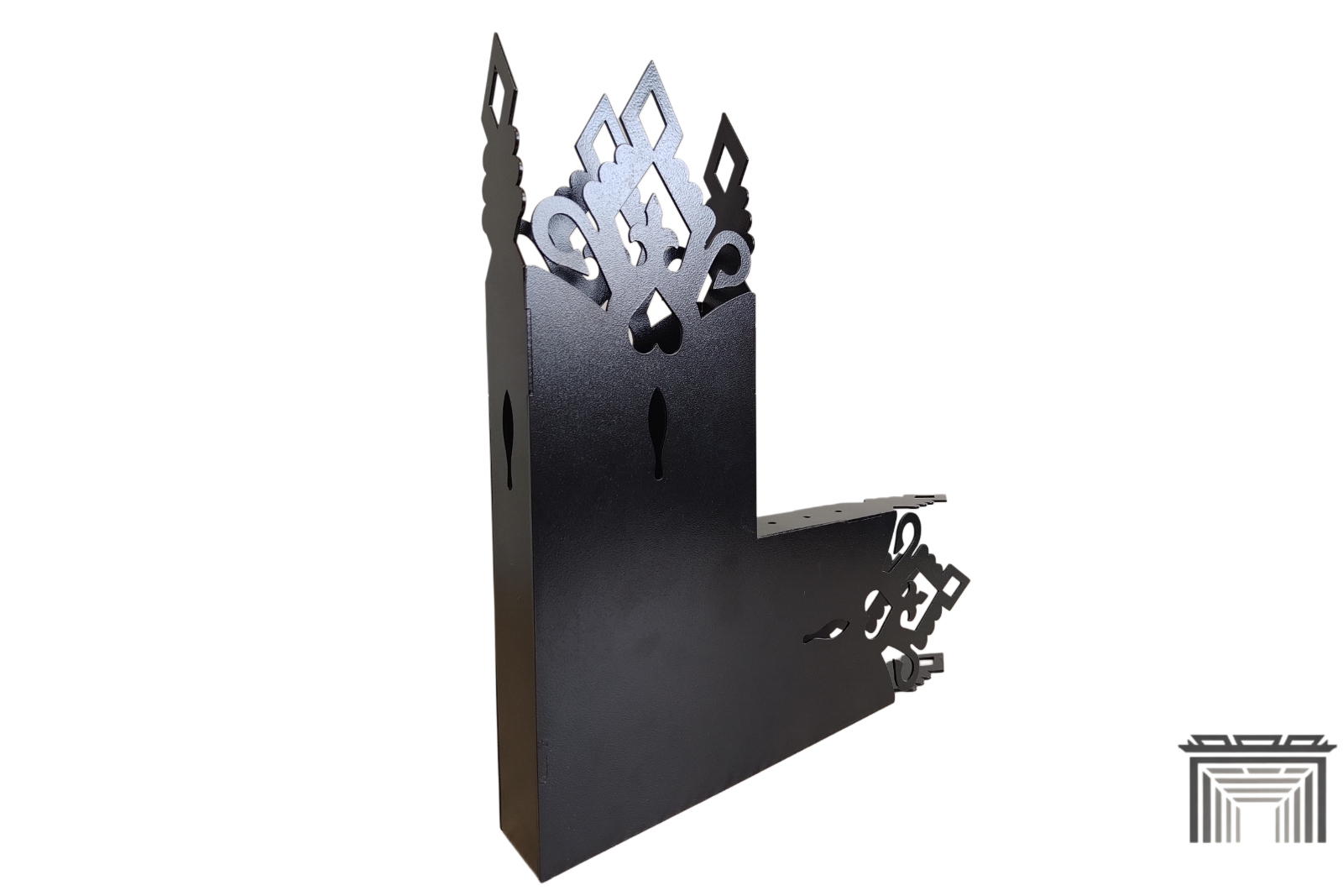 Ozdobny lewy narożny łącznik pergoli 90° na belkę 145×45 mm Łącznik do pergoli ozdobny