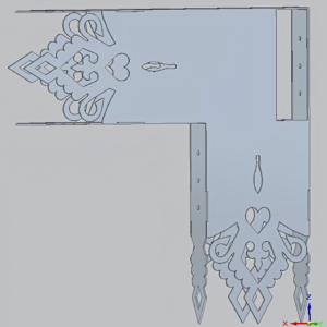 Alternative view of Ozdobny przelotowy łącznik pergoli 90° na belkę 145×45 mm