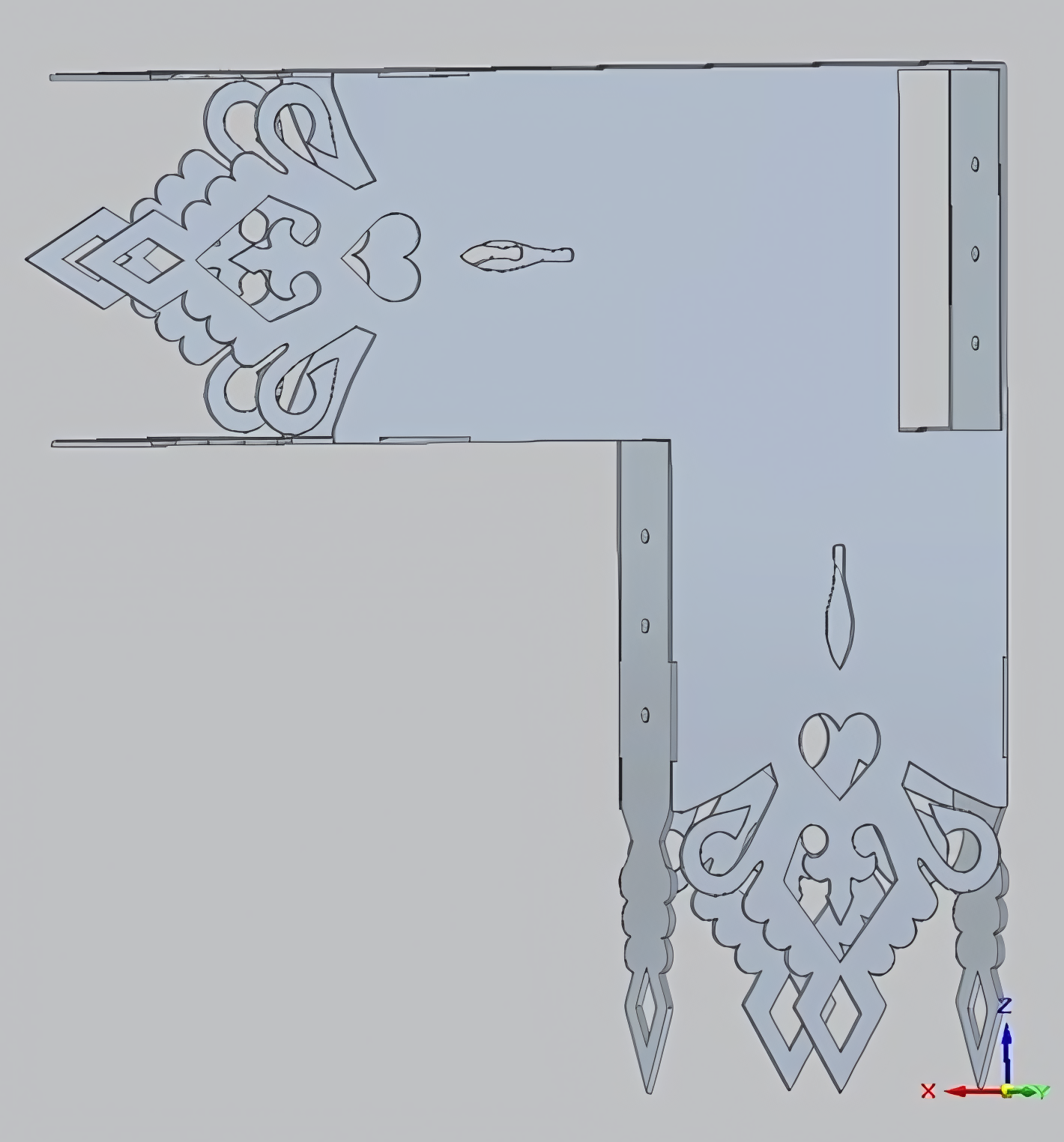 Ozdobny przelotowy łącznik pergoli 90° na belkę 145×45 mm - obrazek 2